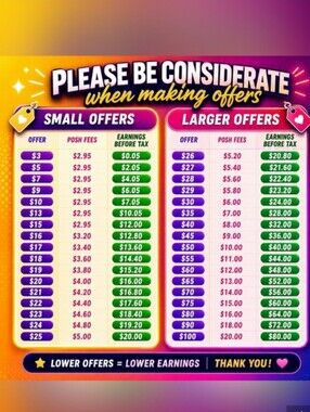 Fair offers are welcome and appreciated!